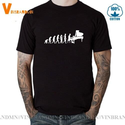 Evolution Pianist Piano T Shirt Men Male Summer Short Sleeve Thanksgiving Musician Mens T-Shirt clothing Casual tshirt