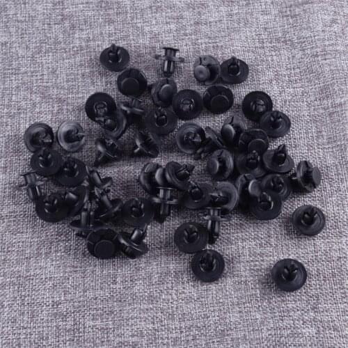 DWCX 50pcs 8mm Black Plastic Car Inner Push Type Mud Flap Retainer Rivet Fastener Bumper Fender Clips Fit For Nissan
