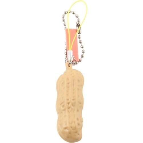 J60B Peanut Fidget Toy Squeeze Fidget Keychain Extrusion Peanut Toy Stress Relieving Chain Pendant for Keys Backpack Toys