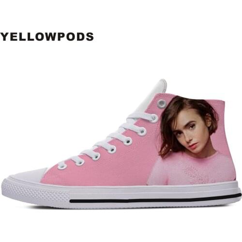 Personality Mens Casual Shoes Hot Cool Pop Funny High Quality Handiness Lily Jane Collins Cute Cartoon Custom Sneakers White