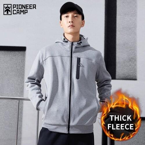 Pioneer Camp Winter Mens Jackets Warm Fleece Thicker Windproof Hooded Coats for Male 2020 XLW023068