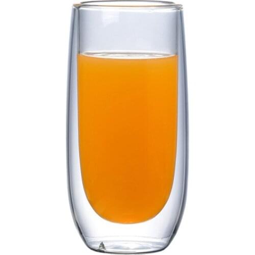 Reusable Double Wall Glass Cup Water Drinking Whisky Crystal Glasses Stem Wine Bicchieri Vetro Acqua Whiskey Glass QJJ60BLB