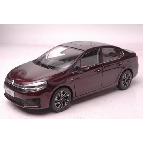 1:18 Diecast Model for Citroen C4 Sega 2016 Brown Sedan Alloy Toy Car Miniature Collection Gift C-Quatre