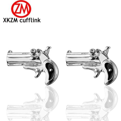 Hot Fashion Men Cufflinks Male Men French Shirt Cuff Links Silvery pistol Cufflink gun Cuff Button mens Jewelry Party gift