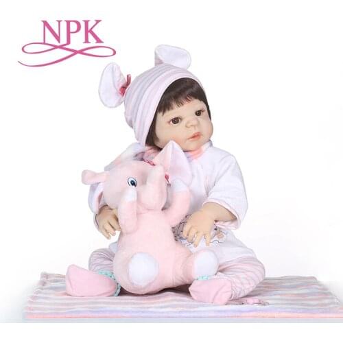 NPK 56CM Soft Silicone Reborn Baby Doll Girl Toys Lifelike Babies Boneca Full VInyl Fashion Dolls Bebes Reborn Menina Kids Toys