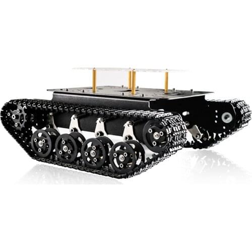 SZDOIT TS100 Metal Tracked RC Robot Tank Chassis Kit with Acrylic Board, Robot Arm Can be Directly Mounted on the Car