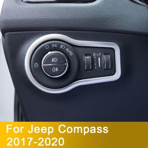 Headlight Fog Light Lamp Adjust Button Instrument Switch Panel Cover Trim Bezel for Jeep Compass 2017 2018 2019 2020 Accessories