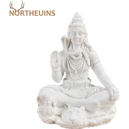NORTHEUINS 20cm Shiva Buddha Figurines Hindu Ganesha Vishnu Statue India Religion Feng Shui Sculptures Home Interior Decoration