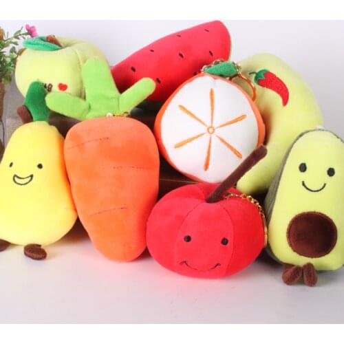 New Cute soft simulation fruit vegetables baby bed pendant bag ornaments Early education doll Keychain birthday wedding gift