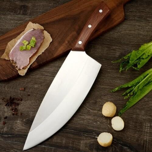 XYj Full Tang Butcher Knife Kitchen Slicer 9.5"Cutting Knife Slaughtering Boning Chef Knife Slicing Chopping Cutter Meat Cleaver