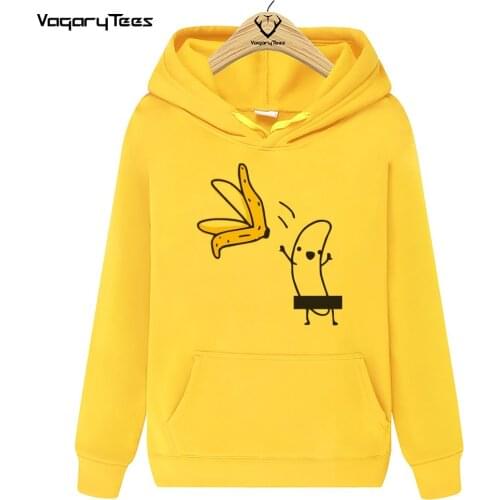 Autumn Funny Nude Banana Man Naked Banana Print Sweatshirt Cute Graphic Oversized Hoodies Unisex Cartoon Tops Pullovers
