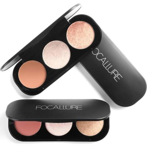 New Arrivel 3 Colors Blush&Highlighter Palette Face Matte Highlighter Powder Illuminated Blush Powder