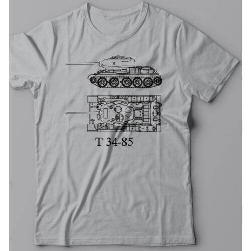 Adults Casual Tee Shirt Funny Cool T-Shirt - Russian Battle Tank T-34-85, Ussr Wwii Propaganda T34, T 34Fitness T-Shirts