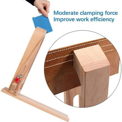 Leather Hand Stitching Fixture Wooden Leather Fix Clamp Leather Sewing Tool DIY Leathercraft Wood Clamp