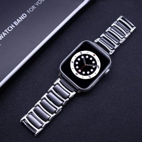 Stainless steel Ceramic Strap For Apple watch series 6 band for iwatch 5 4 3 40mm 44mm 38mm 42mm Bracelet Watchbands