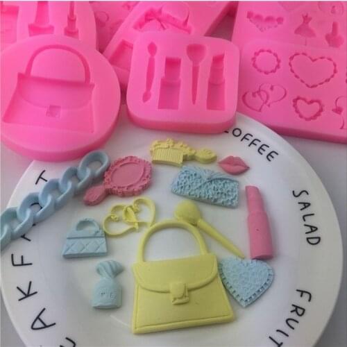 Bags and cosmetics Silicone Mold Cake Decoration tools Fondant Cake Mould Environmentally friendly