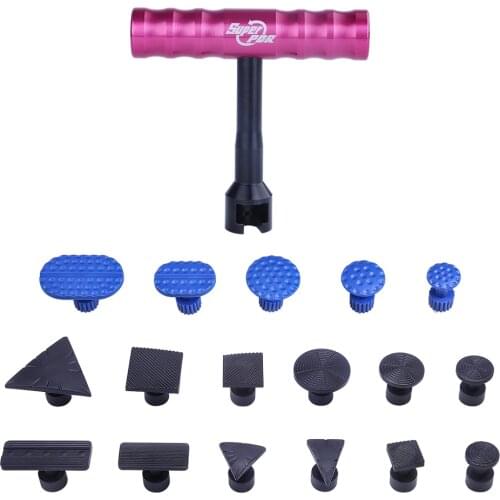 Super PDR Tools Set For Repair Car Small Red T Dent Puller Tool Kits Black&Blue Puller Tabs Suction Cups Dent Repair Tools Auto