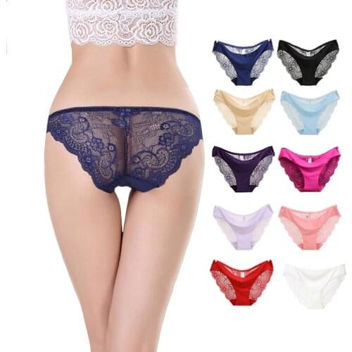 5pcs/lot Panties For Woman Sexy Lace Underwear Seamless Female Panty Transparent Hollow Brief Girl Lingerie Underpants Set