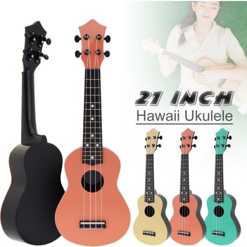 21 Inch Soprano Ukulele Colorful Acoustic 4 Strings Hawaii Guitar Mini Guitar Instrument for Children and Music Beginner