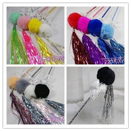 Usd3.98/pc pet cat kitten playing toys cat teaser fishing pole rod sticks rabbit fur ball 10pcs/lot