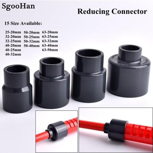 Big Size Inner Diameter 50/63mm UPVC Pipe Reducing Connector Irrigation System Hydroponics Frame Aquarium Fish Tank Socket Joint