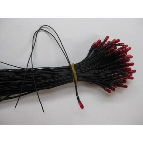 LM186R Grain of Wheat 3mm Red 6V 18cm Wired Mini Bulbs