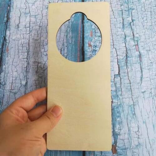 10pcs Blank Wood Door Knob Hanger DIY Wood Message Card or Sign For Hotel Home Use