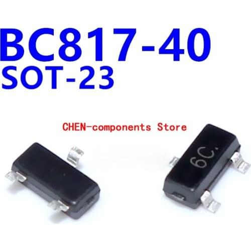 100pcs BC817-40 6C SMD triode 0.1A/45V NPN SOT23