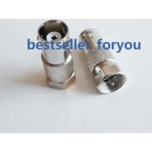 10X Brass BNC Female Jack to F Male Plug Straight RF Coax Connector Adapter Converter