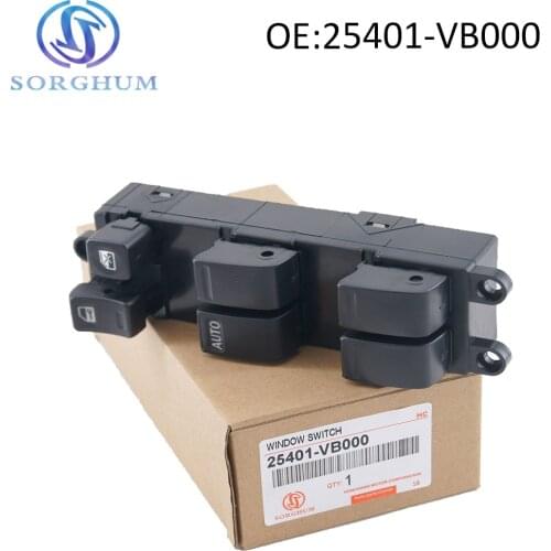 25401-VB000 Front Left Side Electric Power Window Regulator Master Switch For Nissan Almera Tino 25401-6Z500 25401-5M000