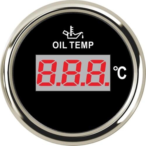 52 mm Motorcycle Oil Temp Temperature Gauge 12V 24V Red Pointer 50-150 degree For Car Boat Auto Engine Truck Celsius