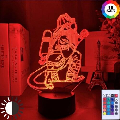 Acrylic 3D Illusion Led Night Light Firemen Figure Nightlight for Room Decoration Lighting Cool Gift for Firefighters Table Lamp