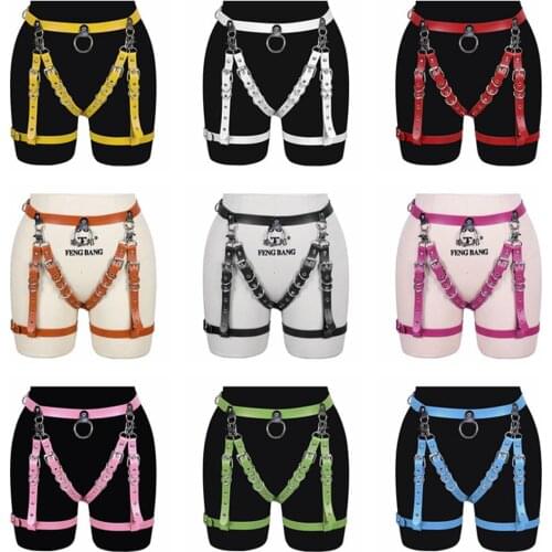 Punk Accessories Leather Harness Fashion Womens Underwear Sexy Lingerie Garters Stocking Belt Fetish Erotic Halloween Carnival