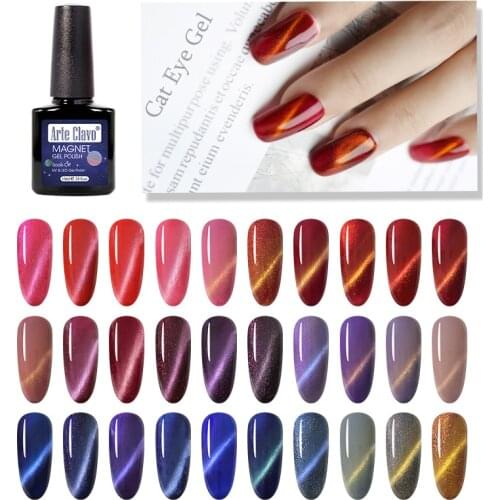 Arte Clavo Cat Eye Gel Polish 10ml Semi-permanent Nail Gel Lacquer LED Soak Off 3D Cat Eye Magnetic Varnishes Nail Art Manicure