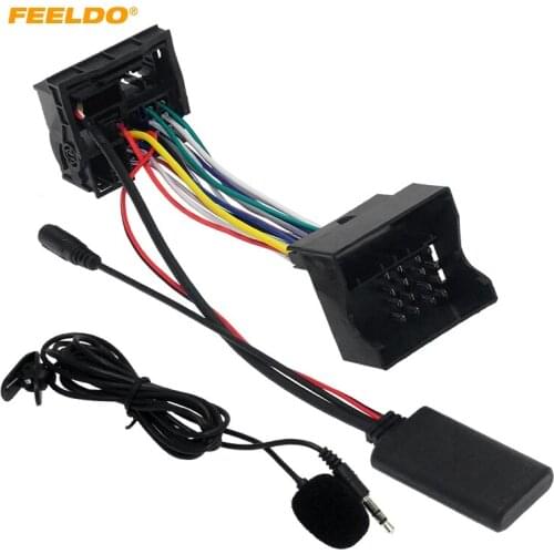 FEELDO Car Bluetooth Module AUX-in Audio MP3 Music Adapter For Fiesta Mondeo MK3 Focus MK2 Stereo Wire Harness With Micphone