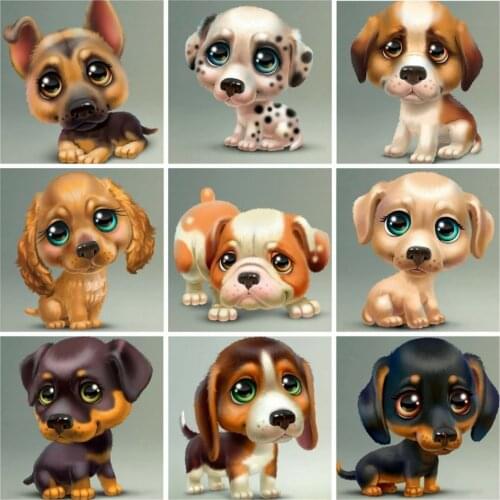 AZQSD 5d Diamond Embroidery Dog Home Decor Diamond Painting Cartoon Cross Stitch Full Drill Square Gift Needlework Diy Crafts