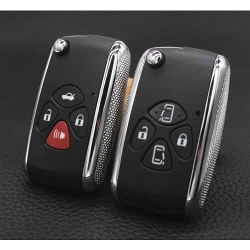 4 Buttons Modified Flip Remote Car Key shell Fob Case For Toyota Yaris Prado Tarago Camry Corolla RAV4 Hilux Avalon Venza Crown