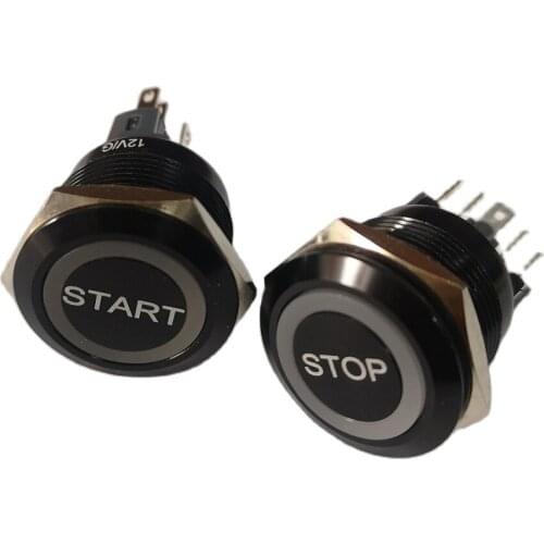 22mm Laser "START" "STOP" Light Momentary Push Button Switch