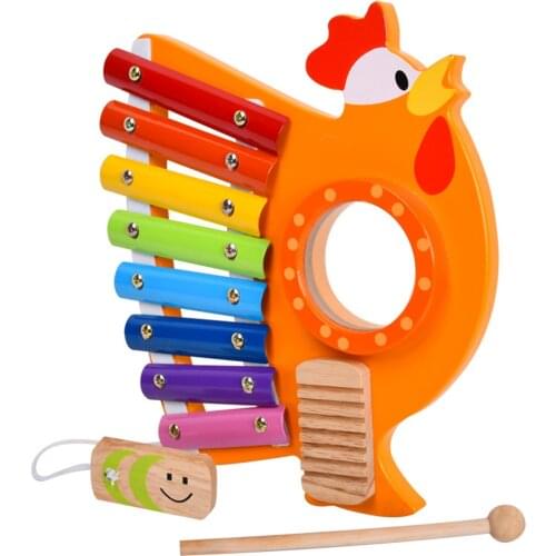 Wooden Octave Hand Knock On Piano Small Xylophone Boy Girl Baby Wooden Music Instrument Educational Children Toy