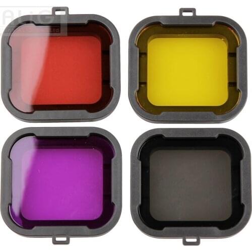 Mini Camcorder Camera Lens Filter Diving Filter for Gopro Hero 3+ 4 Housing Case Underwater Red/Yellow/Purple/Grey