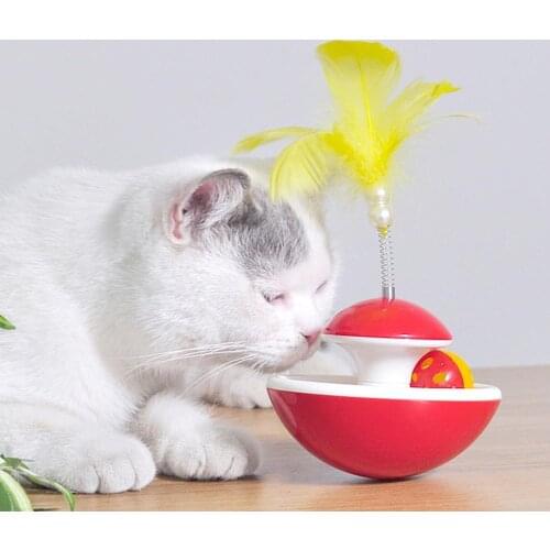 Cats Kitten Tumbler Rolling Feather Bell Ball Toy Play Interactive Pet Supplies Cat Toys