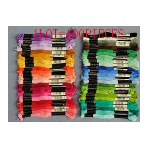 Hot Sell Embroidery Thread Skein Floss Cross Stitch Thread 1L0T=100PIECES Free Shipping Factory Direct Sell