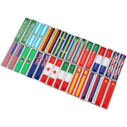 Metal 3D Decal Grille Bumper Window Body Decoration Germany Saudi Arabia Switzerland UK Flag Badge Emblem Deutsch Car Sticker