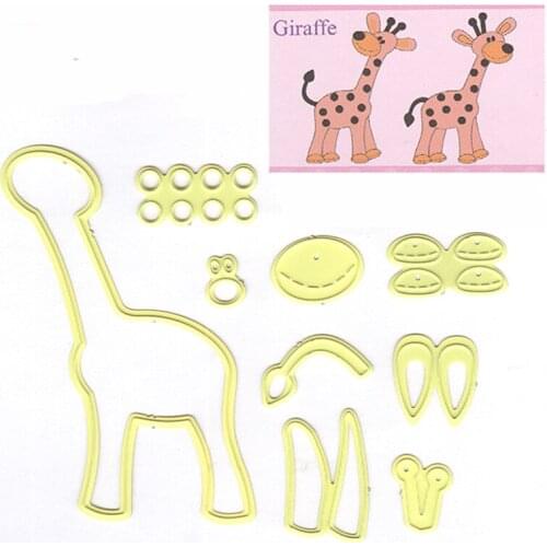 Giraffes Animals Shape Metal Cutting Dies Stencil Scrapbook Album Embossing For Gift Card Making Handcrafts Decor