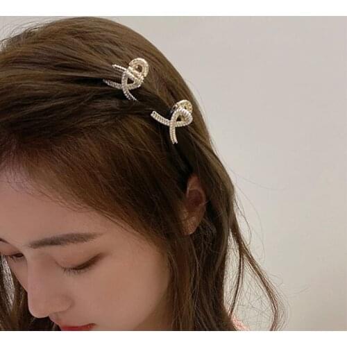 Fashion Metal Small Hair Claw Clip Womans Shine Rhinestone Hairpin Elegant Pearl Hair Clip Girl Sweet Barrette Hair Accessories