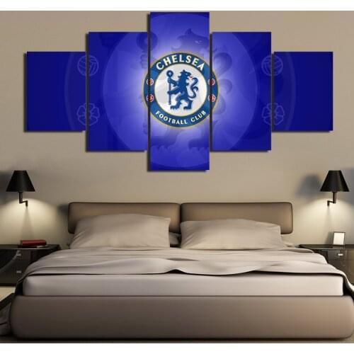 5 Panel Logo Football Team Sports Theme Modular HD Posters Wall Art Pictures Home Decor Canvas Paintings Living Room Accessories