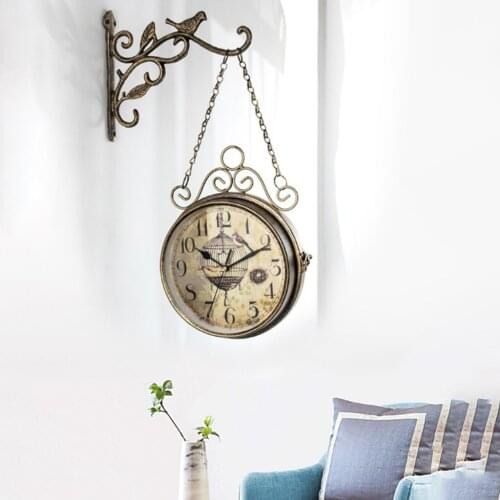 Vintage Style Double Sided Wall Clock Silent Quiet Grand Central Station Wall Clock Double Faced Wall Clock Antique Wall Clock