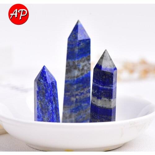 Natural crystal Lapis Lazuli Column Healing Energy Stone Jewellery Quartz Home Decor Reiki Polished Crafts
