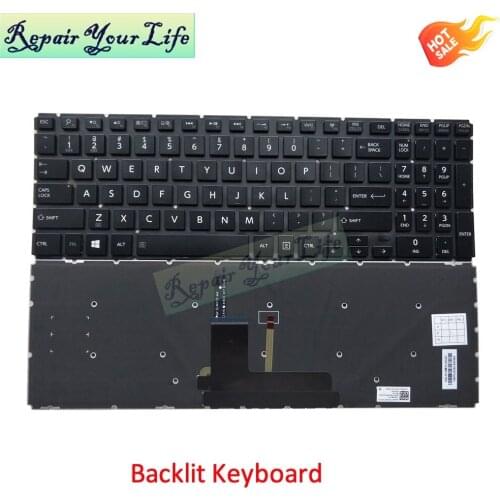 New Backlit US Keyboard For Toshiba Satellite L50-B L50D-B P55W-B S50-B P55W-B5224 P55W-B5318 Keyboard TBM14M7 AEBLYU01010