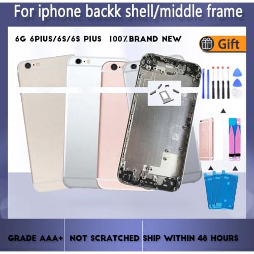 Back Cover For iphone 6G 6S 6Plus 6S Plus Back Housing Cover High Quality Rear Door Chassis Middle Frame SIM Tray Side Key